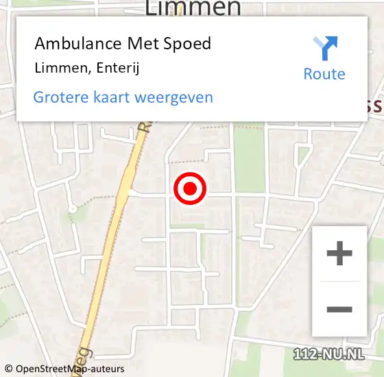 Locatie op kaart van de 112 melding: Ambulance Met Spoed Naar Limmen, Enterij op 2 september 2024 18:52