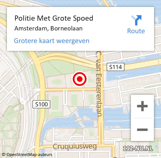 Locatie op kaart van de 112 melding: Politie Met Grote Spoed Naar Amsterdam, Borneolaan op 2 september 2024 18:56