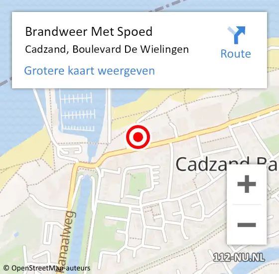 Locatie op kaart van de 112 melding: Brandweer Met Spoed Naar Cadzand, Boulevard De Wielingen op 18 oktober 2014 17:42