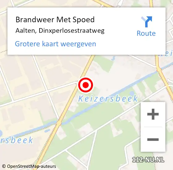 Locatie op kaart van de 112 melding: Brandweer Met Spoed Naar Aalten, Dinxperlosestraatweg op 2 september 2024 19:20