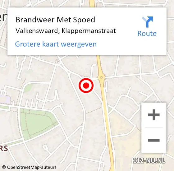 Locatie op kaart van de 112 melding: Brandweer Met Spoed Naar Valkenswaard, Klappermanstraat op 2 september 2024 19:31