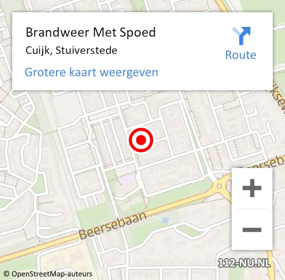 Locatie op kaart van de 112 melding: Brandweer Met Spoed Naar Cuijk, Stuiverstede op 2 september 2024 19:42