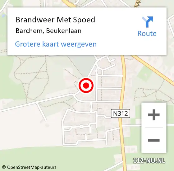 Locatie op kaart van de 112 melding: Brandweer Met Spoed Naar Barchem, Beukenlaan op 2 september 2024 20:09