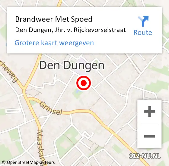 Locatie op kaart van de 112 melding: Brandweer Met Spoed Naar Den Dungen, Jhr. v. Rijckevorselstraat op 2 september 2024 20:15