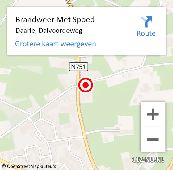 Locatie op kaart van de 112 melding: Brandweer Met Spoed Naar Daarle, Dalvoordeweg op 2 september 2024 20:17