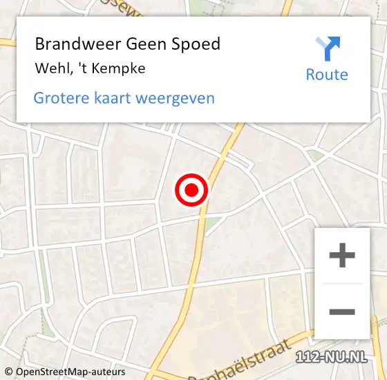 Locatie op kaart van de 112 melding: Brandweer Geen Spoed Naar Wehl, 't Kempke op 2 september 2024 20:28