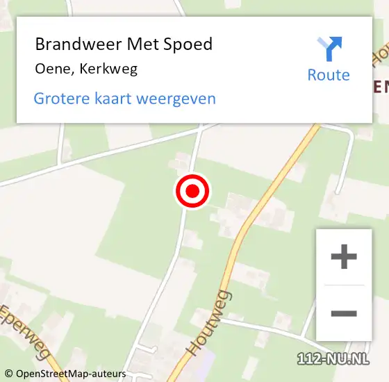 Locatie op kaart van de 112 melding: Brandweer Met Spoed Naar Oene, Kerkweg op 2 september 2024 20:54