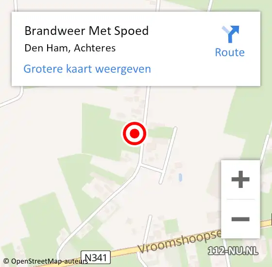 Locatie op kaart van de 112 melding: Brandweer Met Spoed Naar Den Ham, Achteres op 2 september 2024 20:58