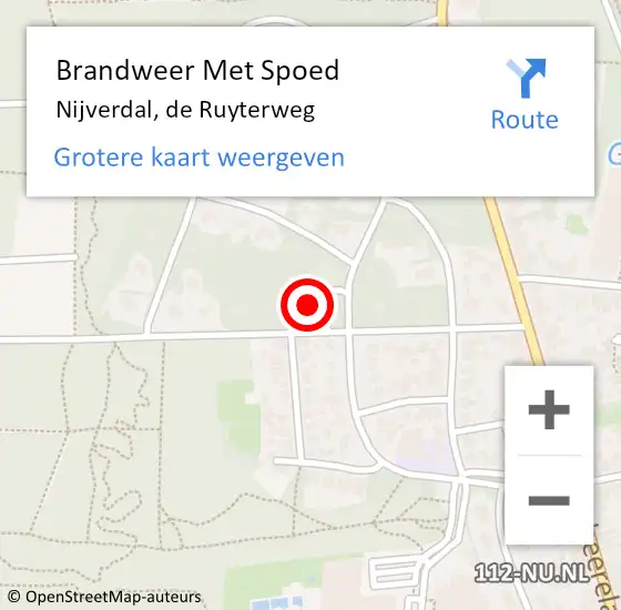 Locatie op kaart van de 112 melding: Brandweer Met Spoed Naar Nijverdal, de Ruyterweg op 2 september 2024 20:58