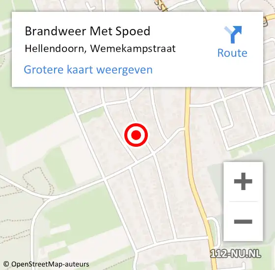 Locatie op kaart van de 112 melding: Brandweer Met Spoed Naar Hellendoorn, Wemekampstraat op 2 september 2024 20:58