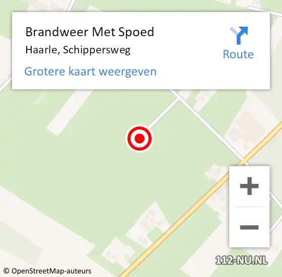 Locatie op kaart van de 112 melding: Brandweer Met Spoed Naar Haarle, Schippersweg op 2 september 2024 20:58