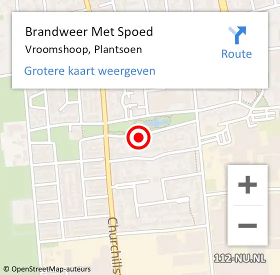 Locatie op kaart van de 112 melding: Brandweer Met Spoed Naar Vroomshoop, Plantsoen op 2 september 2024 21:00