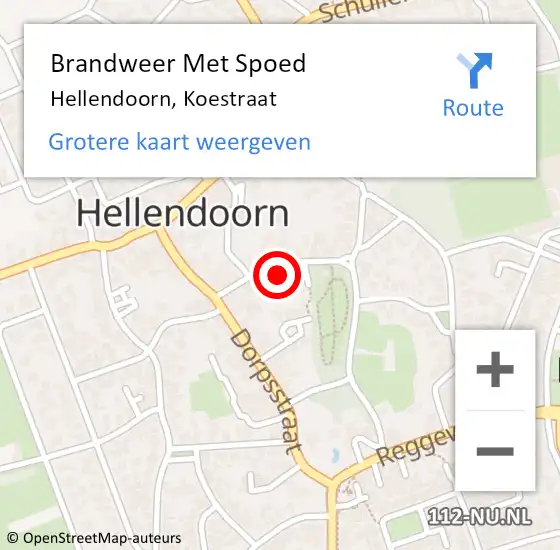 Locatie op kaart van de 112 melding: Brandweer Met Spoed Naar Hellendoorn, Koestraat op 2 september 2024 21:01