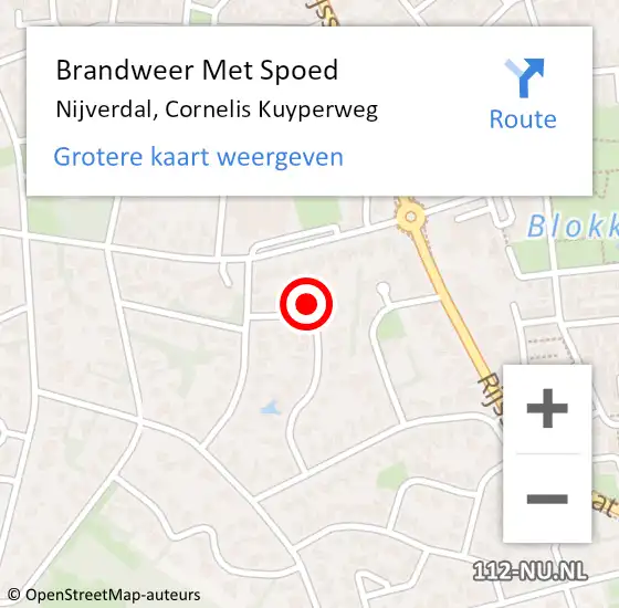 Locatie op kaart van de 112 melding: Brandweer Met Spoed Naar Nijverdal, Cornelis Kuyperweg op 2 september 2024 21:01