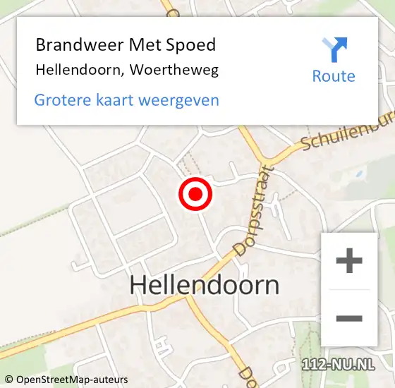 Locatie op kaart van de 112 melding: Brandweer Met Spoed Naar Hellendoorn, Woertheweg op 2 september 2024 21:02