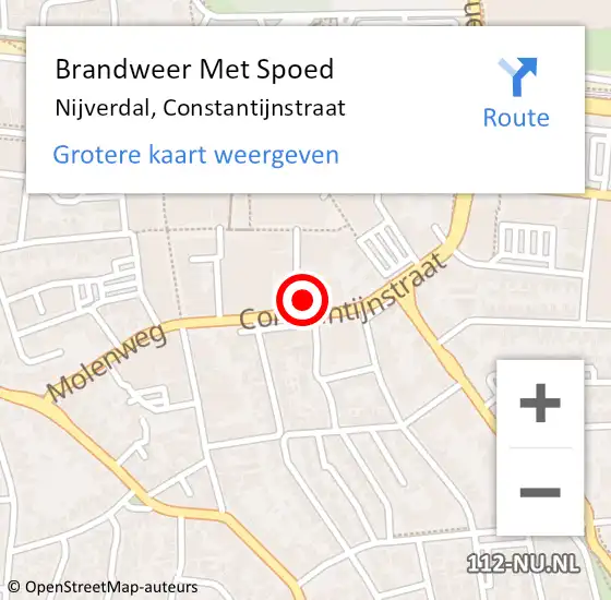 Locatie op kaart van de 112 melding: Brandweer Met Spoed Naar Nijverdal, Constantijnstraat op 2 september 2024 21:02