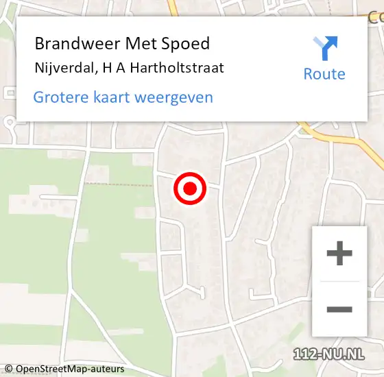 Locatie op kaart van de 112 melding: Brandweer Met Spoed Naar Nijverdal, H A Hartholtstraat op 2 september 2024 21:03