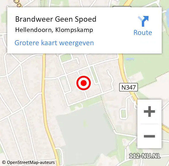 Locatie op kaart van de 112 melding: Brandweer Geen Spoed Naar Hellendoorn, Klompskamp op 2 september 2024 21:03