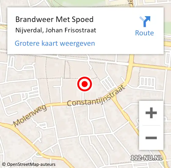 Locatie op kaart van de 112 melding: Brandweer Met Spoed Naar Nijverdal, Johan Frisostraat op 2 september 2024 21:03