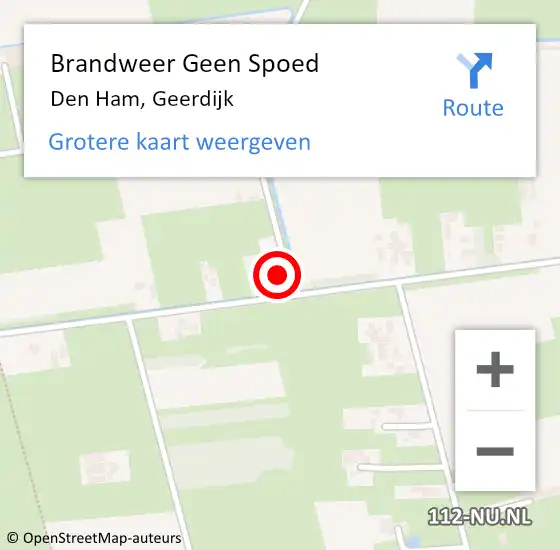 Locatie op kaart van de 112 melding: Brandweer Geen Spoed Naar Den Ham, Geerdijk op 2 september 2024 21:04