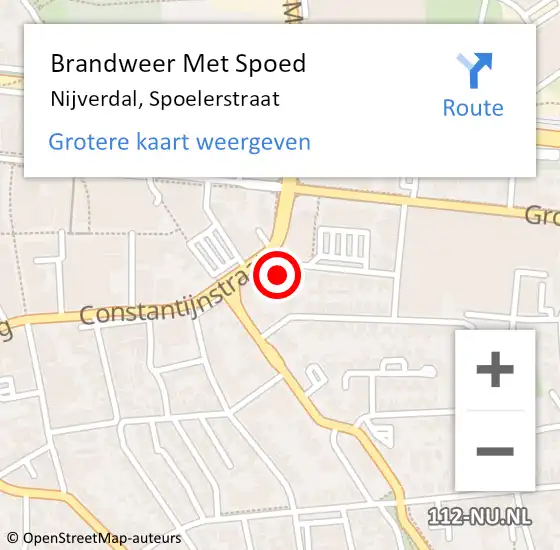 Locatie op kaart van de 112 melding: Brandweer Met Spoed Naar Nijverdal, Spoelerstraat op 2 september 2024 21:06