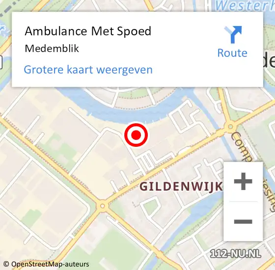 Locatie op kaart van de 112 melding: Ambulance Met Spoed Naar Medemblik op 2 september 2024 21:06