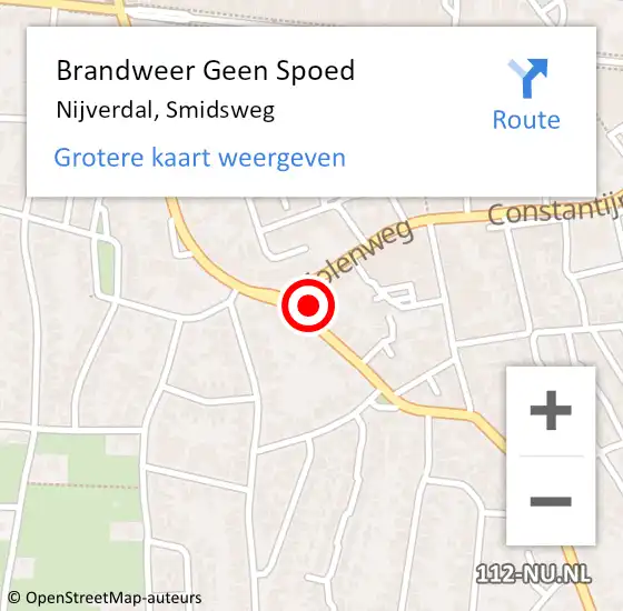 Locatie op kaart van de 112 melding: Brandweer Geen Spoed Naar Nijverdal, Smidsweg op 2 september 2024 21:07