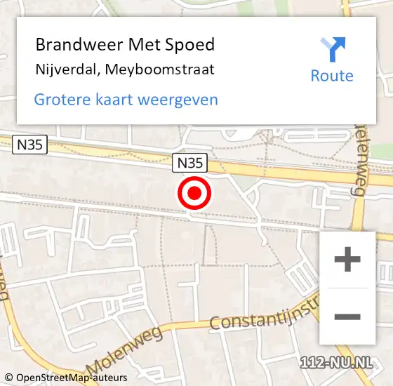 Locatie op kaart van de 112 melding: Brandweer Met Spoed Naar Nijverdal, Meyboomstraat op 2 september 2024 21:08