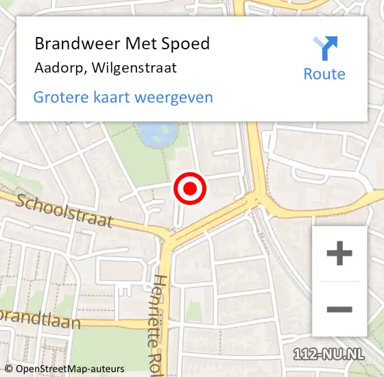 Locatie op kaart van de 112 melding: Brandweer Met Spoed Naar Aadorp, Wilgenstraat op 2 september 2024 21:08