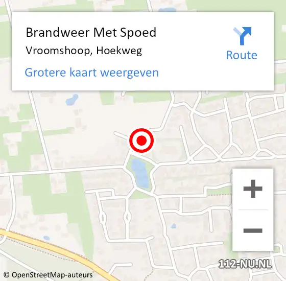 Locatie op kaart van de 112 melding: Brandweer Met Spoed Naar Vroomshoop, Hoekweg op 2 september 2024 21:08