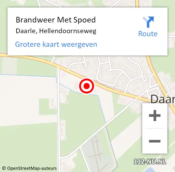 Locatie op kaart van de 112 melding: Brandweer Met Spoed Naar Daarle, Hellendoornseweg op 2 september 2024 21:09