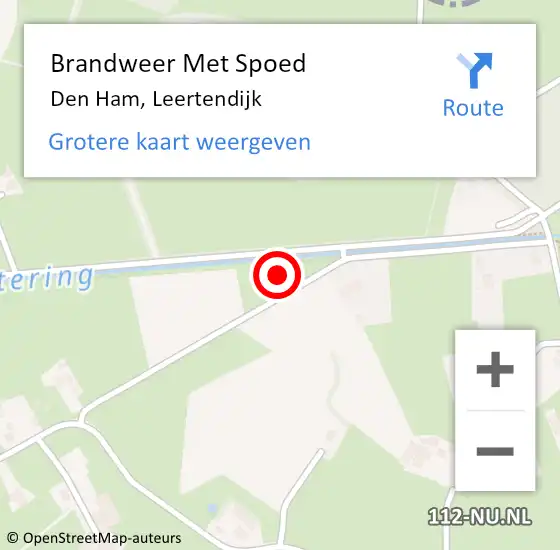 Locatie op kaart van de 112 melding: Brandweer Met Spoed Naar Den Ham, Leertendijk op 2 september 2024 21:09