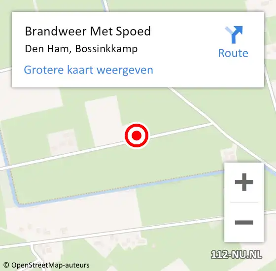 Locatie op kaart van de 112 melding: Brandweer Met Spoed Naar Den Ham, Bossinkkamp op 2 september 2024 21:11