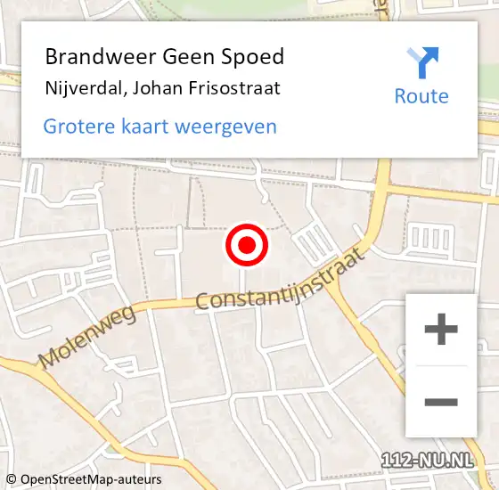 Locatie op kaart van de 112 melding: Brandweer Geen Spoed Naar Nijverdal, Johan Frisostraat op 2 september 2024 21:11