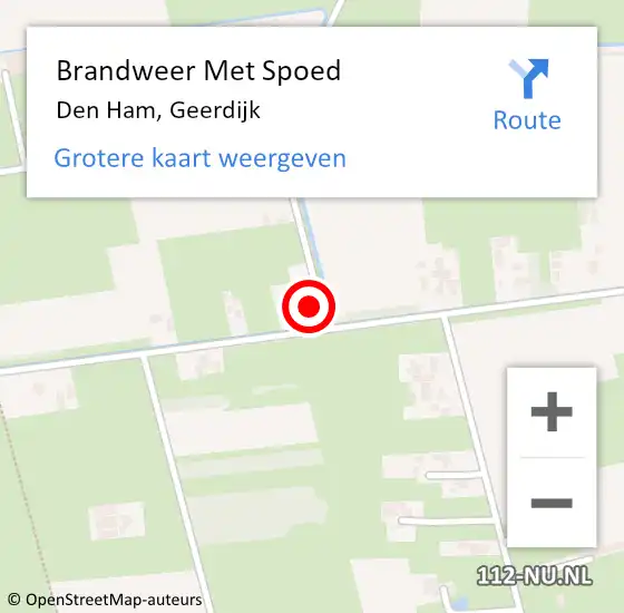 Locatie op kaart van de 112 melding: Brandweer Met Spoed Naar Den Ham, Geerdijk op 2 september 2024 21:13