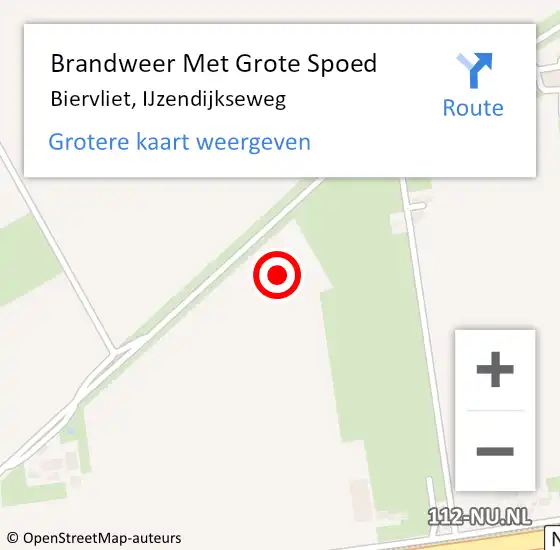 Locatie op kaart van de 112 melding: Brandweer Met Grote Spoed Naar Biervliet, IJzendijkseweg op 2 september 2024 21:13