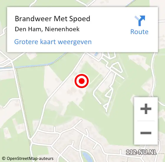 Locatie op kaart van de 112 melding: Brandweer Met Spoed Naar Den Ham, Nienenhoek op 2 september 2024 21:14