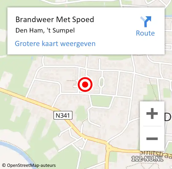 Locatie op kaart van de 112 melding: Brandweer Met Spoed Naar Den Ham, 't Sumpel op 2 september 2024 21:14