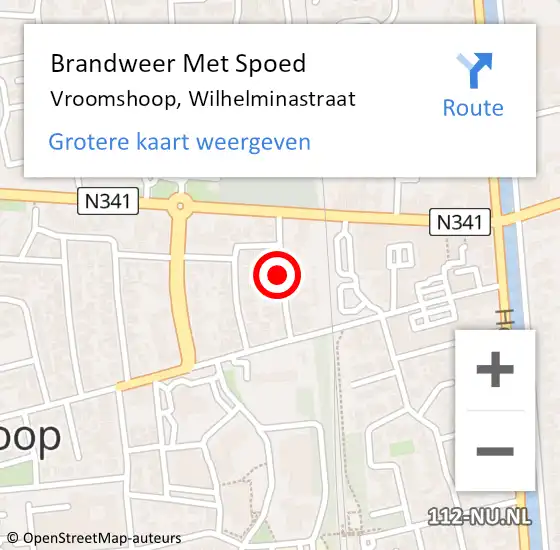 Locatie op kaart van de 112 melding: Brandweer Met Spoed Naar Vroomshoop, Wilhelminastraat op 2 september 2024 21:15