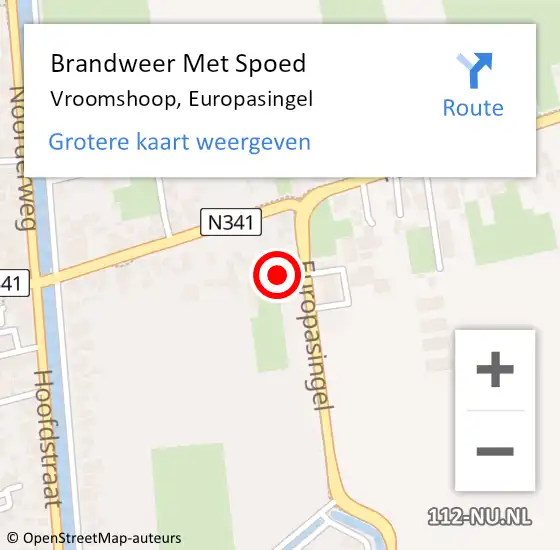 Locatie op kaart van de 112 melding: Brandweer Met Spoed Naar Vroomshoop, Europasingel op 2 september 2024 21:16