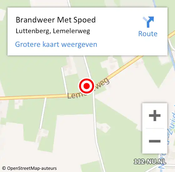 Locatie op kaart van de 112 melding: Brandweer Met Spoed Naar Luttenberg, Lemelerweg op 2 september 2024 21:20