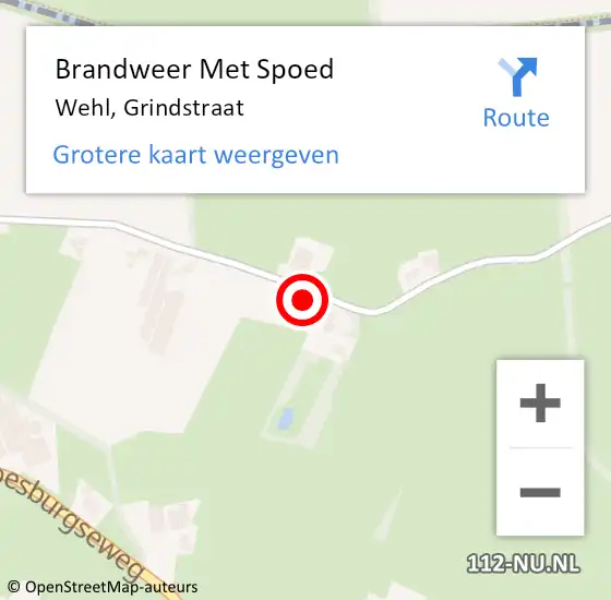 Locatie op kaart van de 112 melding: Brandweer Met Spoed Naar Wehl, Grindstraat op 2 september 2024 21:31