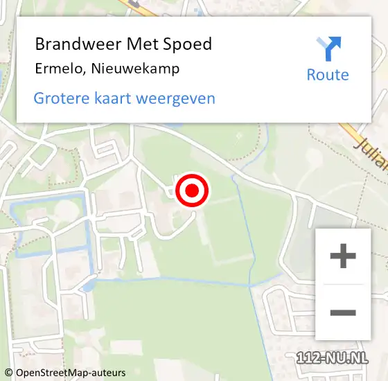 Locatie op kaart van de 112 melding: Brandweer Met Spoed Naar Ermelo, Nieuwekamp op 2 september 2024 21:35