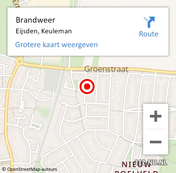 Locatie op kaart van de 112 melding: Brandweer Eijsden, Keuleman op 2 september 2024 21:35