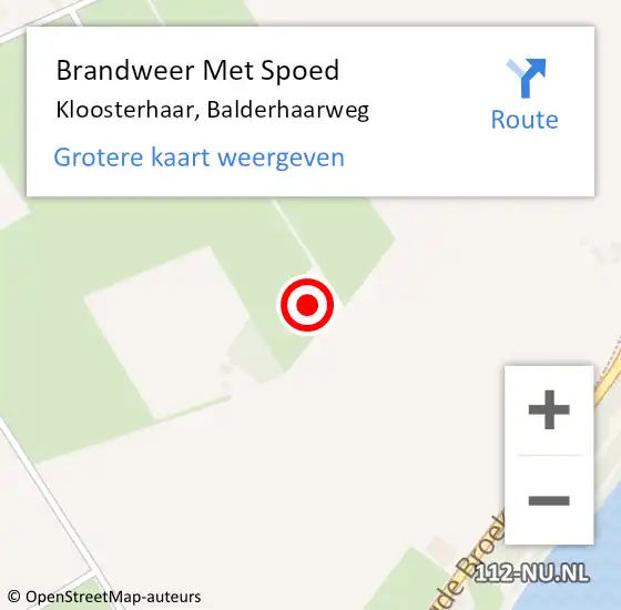 Locatie op kaart van de 112 melding: Brandweer Met Spoed Naar Kloosterhaar, Balderhaarweg op 2 september 2024 21:41