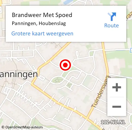 Locatie op kaart van de 112 melding: Brandweer Met Spoed Naar Panningen, Houbenslag op 2 september 2024 21:55