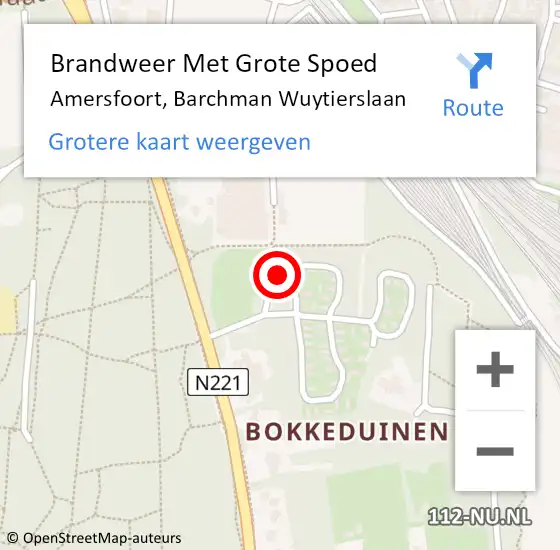 Locatie op kaart van de 112 melding: Brandweer Met Grote Spoed Naar Amersfoort, Barchman Wuytierslaan op 2 september 2024 21:58