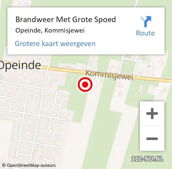 Locatie op kaart van de 112 melding: Brandweer Met Grote Spoed Naar Opeinde, Kommisjewei op 2 september 2024 22:44