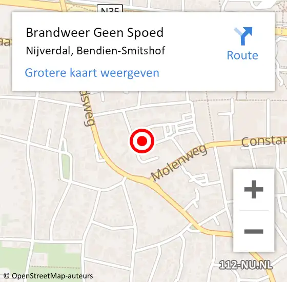 Locatie op kaart van de 112 melding: Brandweer Geen Spoed Naar Nijverdal, Bendien-Smitshof op 2 september 2024 23:23