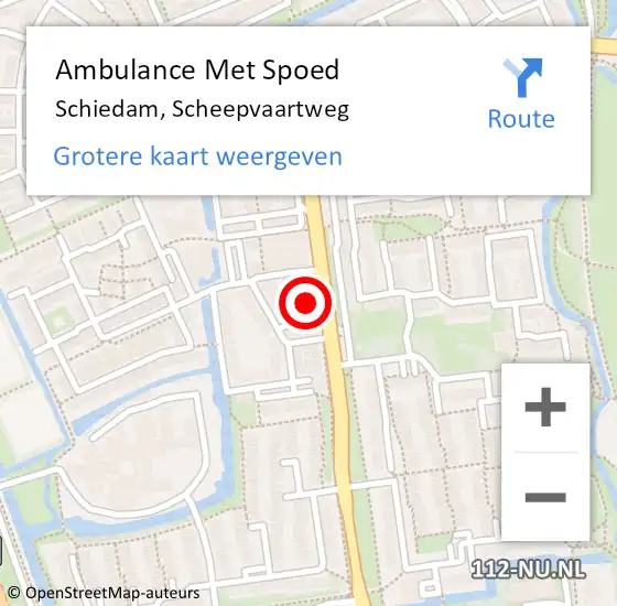 Locatie op kaart van de 112 melding: Ambulance Met Spoed Naar Schiedam, Scheepvaartweg op 2 september 2024 23:50